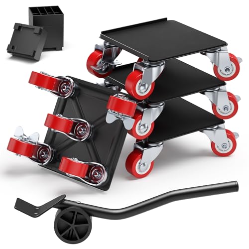 Zyncove Möbel Transportroller Set,Hebemöbel Schieber für Hartholzböden Jack Möbel Dolly Gerät Dolly für bewegliche Pads Möbel Movers Schieber (1500KG Aufgerüstet mit 5 Universalrädern) von Zyncove