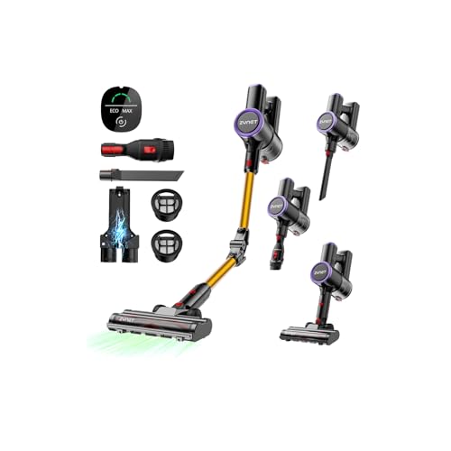 Zynet S9 Akku Staubsauger, 500W/45000Pa/45Min Staubsauger Kabellos mit Knick-Rohr, Wandladestation, Selbststehender Kabelloser Akkusauger mit Grünes Licht für Tierhaare Teppiche Hartböden Zynet S9 Akku Staubsauger, 500W/45000Pa/45Min Staubsauger Kabellos mit Knick-Rohr, Wandladestation, Selbststehender Kabelloser Akkusauger mit Grünes Licht für Tierhaare Teppiche Hartböden von Zynet