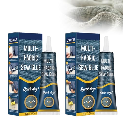 Fabric Sew Glue Textilkleber Stoffkleber Spezialkleber Waschmaschinenfest Textil Permanenter Transparenter Waschbarer Textilkleber für verschiedenste Textilien und Stoffe, 50ml*2 Stück Fabric Sew Glue Textilkleber Stoffkleber Spezialkleber Waschmaschinenfest Textil Permanenter Transparenter Waschbarer Textilkleber für verschiedenste Textilien und Stoffe, 50ml*2 Stück von Zynewa