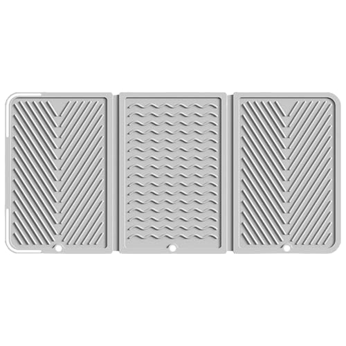 Zyntora Geschirr Abtropfmatte | Geschirr Abtropfmatte 56 x 28 cm,Schnelltrocknend Faltbarer Spritzwassergeschützter Unterlage Für Küchenzeile Spüle Herd Dusche Badezimmer Wohnung | Für Bar Badezimmer Zyntora Geschirr Abtropfmatte | Geschirr Abtropfmatte 56 x 28 cm,Schnelltrocknend Faltbarer Spritzwassergeschützter Unterlage Für Küchenzeile Spüle Herd Dusche Badezimmer Wohnung | Für Bar Badezimmer von Zyntora