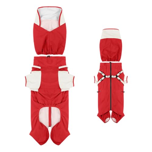 Zyntora Hunderegenmantel - Welpenregenmantel Mit Klarer Kapuze - Einstellbare reflektierende wasserdichte Hundekleidung für Größen M bis XL für Welpen und Hunde bei Regenwetter Spaziergängen von Zyntora