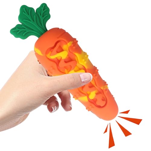 Zyntora Kauspielzeug Für Hunde,Silikon Karotte Kauspielzeug Für Welpen - Haustier Kauartikel Indoor Outdoor Apportierspiel Reise Geburtstag Festtag von Zyntora