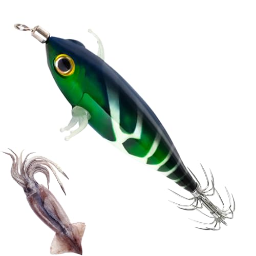 Zyntora Köder Für Tintenfischangeln | Leuchtköder für Tintenfisch und Oktopus - Fluoreszierender Angelköder Kompakte Schwimmköder-Nachbildung von Zyntora