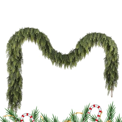 Zyntora Künstliche Zeder Girlande - Kunst Grün Girlande Für Winter Dekoration | Wetterfester Weihnachtsschmuck Für Wohnzimmer Wand Garten Kamin Zyntora Künstliche Zeder Girlande - Kunst Grün Girlande Für Winter Dekoration | Wetterfester Weihnachtsschmuck Für Wohnzimmer Wand Garten Kamin von Zyntora