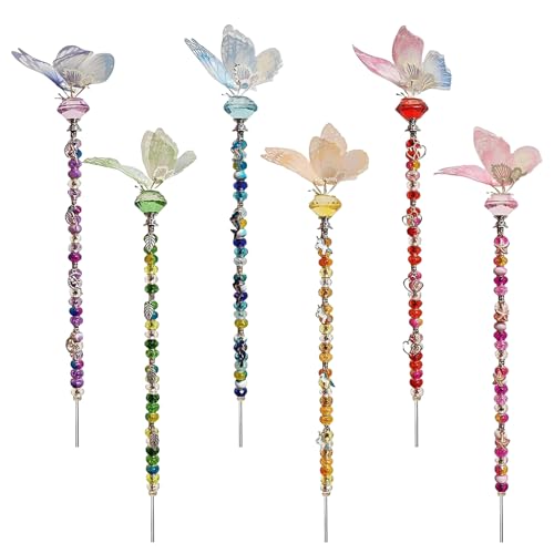 Zyntora Perlen-Gartenstecker-Set | Feenstab Gartenstecker Perlen-Sets | Kunsthandwerk Zubehör Schmetterling Dekoration für den Außenbereich, Rasen, Urlaub, Hinterhof Zyntora Perlen-Gartenstecker-Set | Feenstab Gartenstecker Perlen-Sets | Kunsthandwerk Zubehör Schmetterling Dekoration für den Außenbereich, Rasen, Urlaub, Hinterhof von Zyntora