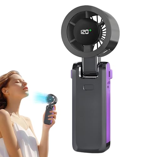 Zyntora Tragbarer Ventilator Für Reisen - USB-Aufladbarer Ventilator,Mit Digitaldisplay, Mehrere Geschwindigkeitsstufen, Leichtes Kühlgerät Für Camping Fitness Zuhause von Zyntora