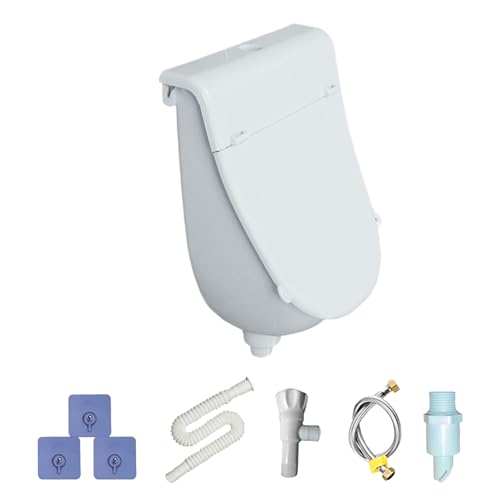 Zyntora Wand Urinal | Wandmontierter Urinableiter für Männer | Spülung Überlaufsicher Urinal Mit Deckel Für Männer Badezimmer WC Außenbereich Camping von Zyntora