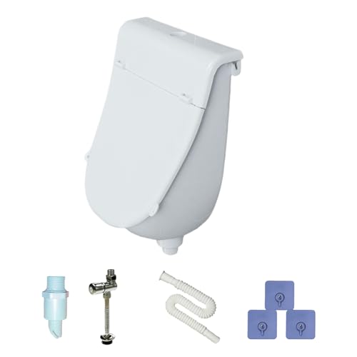 Zyntora Wandmontiertes Urinal - Wandmontierter Urinableiter für Männer,Spülung Überlaufsicher Urinal Mit Deckel Für Männer Badezimmer WC Außenbereich Camping von Zyntora