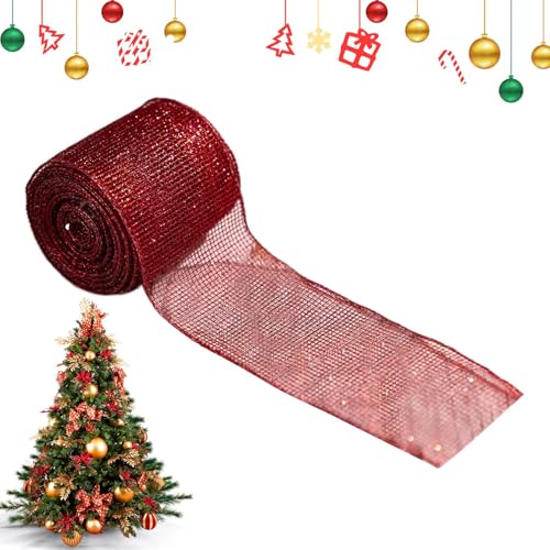 Zyntora Weihnachts Maschenband für Kränze,Rotes Festliches Drahtverstärktes Schleifenband Rollen | Festliche Deko Für Girlanden Treppen Kränze Liebhaber Tischation Lichterketten Zyntora Weihnachts Maschenband für Kränze,Rotes Festliches Drahtverstärktes Schleifenband Rollen | Festliche Deko Für Girlanden Treppen Kränze Liebhaber Tischation Lichterketten von Zyntora