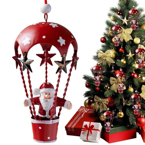 Zyntora Weihnachtsbaum-Deko | Heißluftballon Weihnachtsmann Deko,Hängbare Weihnachtsdekoration Für Kamin Treppe Haustür Balkon Fenster Deko und mehr von Zyntora