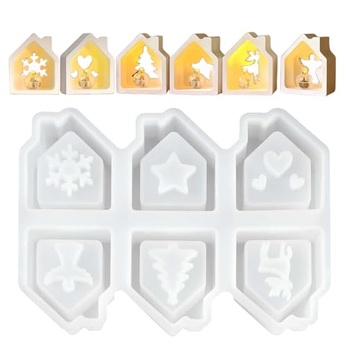 Zyntora Weihnachtsformen - Weihnachts Kerzenherstellung Haus Form Mit 6 Hohlräumen - Weihnachtsbastelwerkzeuge Für Partydeko Backen Einweihung Frauen Fest Gips Harz Ornament Zyntora Weihnachtsformen - Weihnachts Kerzenherstellung Haus Form Mit 6 Hohlräumen - Weihnachtsbastelwerkzeuge Für Partydeko Backen Einweihung Frauen Fest Gips Harz Ornament von Zyntora
