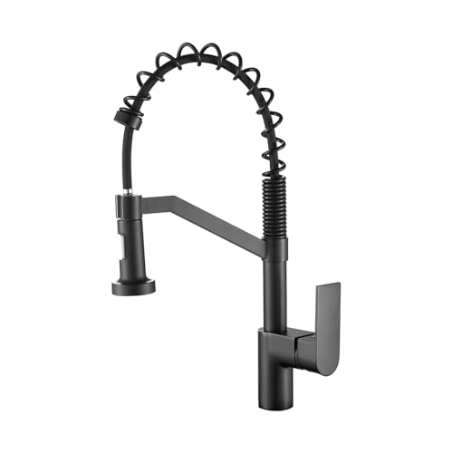 ZYNUHMO Wasserhahn Küche Ausziehbar,Armatur Küche Kupfer,360° Drehbare Küchenarmaturaus mit flexiblem Hals und Brause mit Umschalt-Taste,Schwarz ZYNUHMO Wasserhahn Küche Ausziehbar,Armatur Küche Kupfer,360° Drehbare Küchenarmaturaus mit flexiblem Hals und Brause mit Umschalt-Taste,Schwarz von Zynuhmo