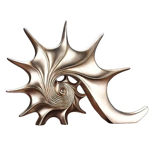 Zyqixluk Harz Muschel Statue Skulptur Muschel Skulpturen Dekoration Die Figur auf dem Schreibtisch Strand Dekorative Tischaufsätze für Büro Home Wohnzimmer Weinschrank,Champagne Silver von Zyqixluk