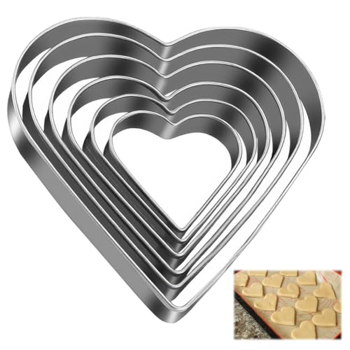 6 Stück Herz Ausstecher, Edelstahl Herzausstecher, Plätzchenausstecher Herz Klein,Plätzchenausstecher Keksausstecher Klein, Herzbackform Herzen Keksformen für Kekse Fudge Brotfrüchte, Silber 6 Stück Herz Ausstecher, Edelstahl Herzausstecher, Plätzchenausstecher Herz Klein,Plätzchenausstecher Keksausstecher Klein, Herzbackform Herzen Keksformen für Kekse Fudge Brotfrüchte, Silber von Zyren