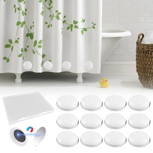 Zyren 12 Stück Duschvorhang Gewichte Magnetische 4cm Vorhang Beschwerer Outdoor, Runde Tischdeckenbeschwerer, Duschvorhang Beschwerer Magnet, Duschvorhangmagnet für Dusche Fenster Vorhang Tischdecken Zyren 12 Stück Duschvorhang Gewichte Magnetische 4cm Vorhang Beschwerer Outdoor, Runde Tischdeckenbeschwerer, Duschvorhang Beschwerer Magnet, Duschvorhangmagnet für Dusche Fenster Vorhang Tischdecken von Zyren