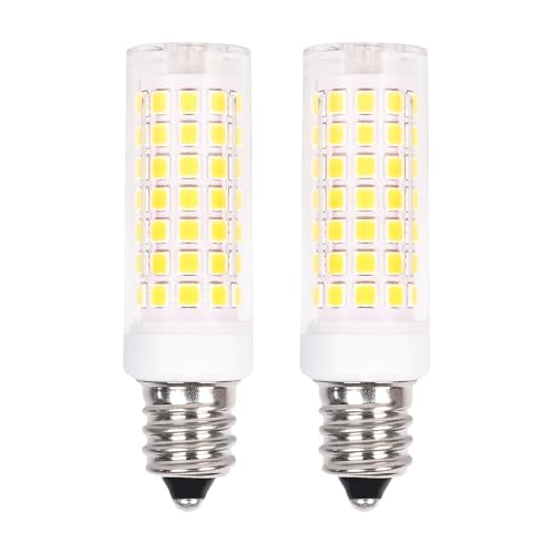 Zyrvolux E12 LED Glühbirne C7 Kerzenlampe 6W (Ersatz 60W Halogen) - 2er Set Kaltesweiß 6000k für Kühlschrank Licht & Dunstabzugshaube | Geeignet für Tischlampen, Deckenlampen, Salz Rock Lampe von Zyrvolux