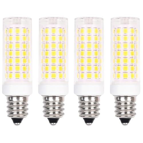 Zyrvolux E12 LED Glühbirne C7 Kerzenlampe 6W (Ersatz 60W Halogen) - 4er Set Kaltesweiß 6000k für Kühlschrank Licht & Dunstabzugshaube | Geeignet für Tischlampen, Deckenlampen, Salz Rock Lampe von Zyrvolux