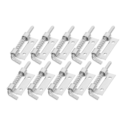 10 Stück Federscharniere, verzinkter Eisenriegel, Türschloss, Zylinderriegel, Sicherheitskolben, gefederte Torscharniere, Hardware-Türriegel für Schränke, Türen von ZythrXLate