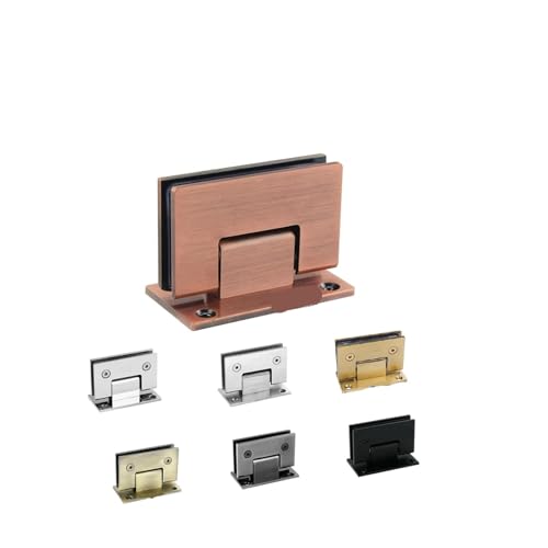 2 Stücke Pinsel Edelstahl Duschkabine Kabine Glastür Scharnier 180 90 135 Grad Badezimmer Tor Klemme für Badezimmer, Duschtür(Red Copper,180 Degrees) von ZythrXLate