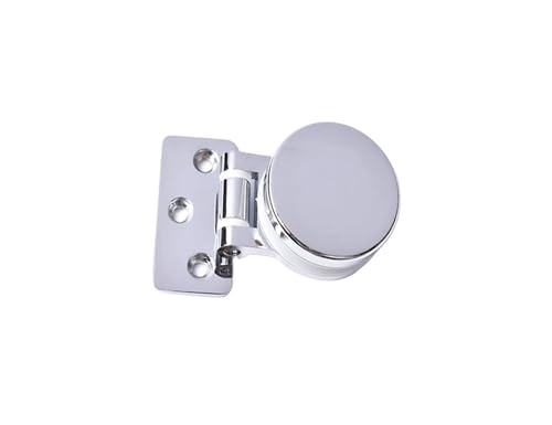 2 Teile/los 90 180 Grad Zink Dusche Box Bildschirm Rahmenlose Glas Scharnier Einsteckschloss Dekorative Abdeckung Runde Chrom Möbel Scharnier für Badezimmer, Duschtür(Silver Unilateral) von ZythrXLate
