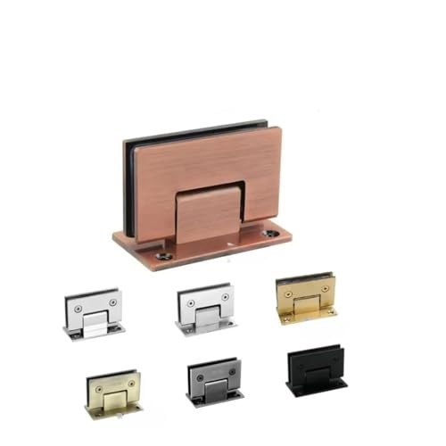 2Pcs Edelstahl Dusche Gehäuse Kabine Glas Tür Scharnier 90 135 180 Grad Bad Tor Klemme für Badezimmer, Duschtür(Brushed Steel,180 Degrees) von ZythrXLate