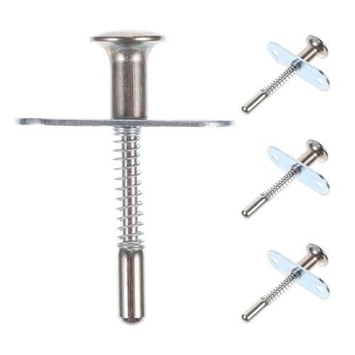4 Stück Federriegelstift Bettkolbenriegel Beladene Fenstergitterstifte Befestigungsbeschläge Möbelbeschläge Türriegel für Schränke, Türen(6X0.6CM) von ZythrXLate
