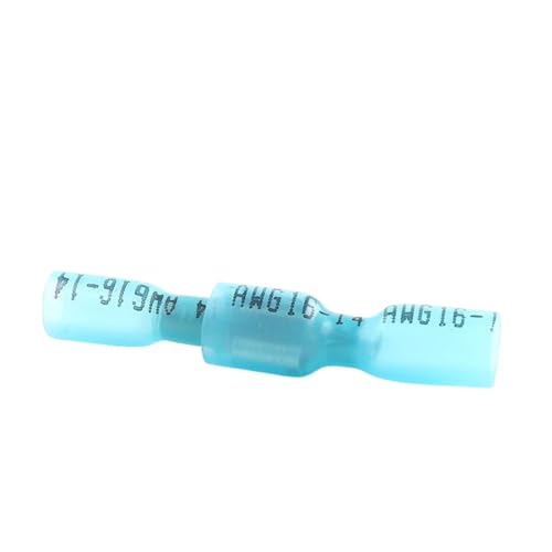 50PCS Schrumpf Crimp Terminal Kit Butt Draht Stecker Kabel Männlich Weiblich Spaten Isolierte Elektrische Verdrahtung Stecker für Kraftfahrzeuge, Wasserfahrzeuge(50PCS(25 Set) Blue) von ZythrXLate