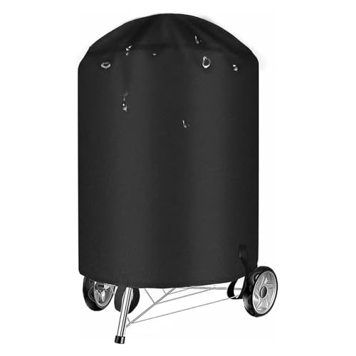Abdeckung für runde Feuerstelle Runde Grillabdeckung, Grillabdeckungen aus Oxford-Gewebe for Feuerstellen und Öfen, wasserdichte/staubdichte Abdeckung(Black,61x70cm) von ZythrXLate
