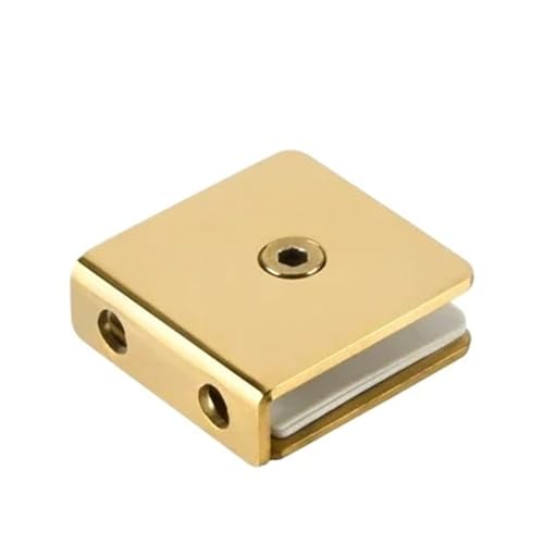 Edelstahl Glas Clip Gold Feste Badezimmer Glastür Fest Code Ecke Partition Dusche Zimmer Link Clip für Badezimmer, Duschtür(Gold 0 degrees) von ZythrXLate