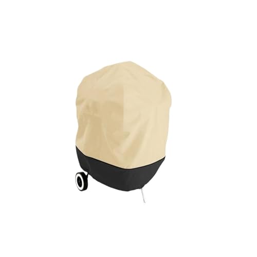 Feuerschalen-Abdeckung, rund, für den Außenbereich, Beige, Schwarz, wasserdicht, staubdicht, robuste Grillabdeckungen, Gas-Feuerstellen-Herd-Schutzhaube (61 x 70 cm) von ZythrXLate
