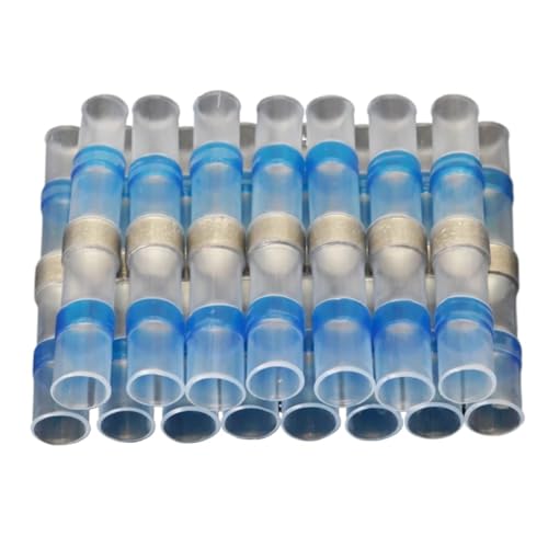 Lötdichtungsdrahtverbinder Wasserdichte Schrumpfstoßverbinder Elektrische Kabelanschlüsse Isolierte Stoßverbinder für Kraftfahrzeuge, Wasserfahrzeuge(Blue,20PCS) von ZythrXLate