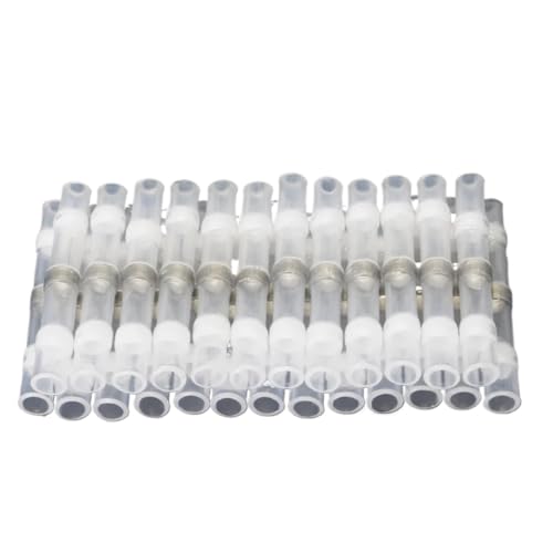 Lötdichtungsdrahtverbinder Wasserdichte Schrumpfstoßverbinder Elektrische Kabelanschlüsse Isolierte Stoßverbinder für Kraftfahrzeuge, Wasserfahrzeuge(White,30PCS) von ZythrXLate