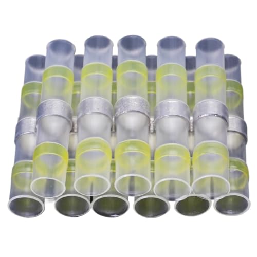 Lötdichtungsdrahtverbinder Wasserdichte Schrumpfstoßverbinder Elektrische Kabelanschlüsse Isolierte Stoßverbinder für Kraftfahrzeuge, Wasserfahrzeuge(Yellow,10PCS) von ZythrXLate