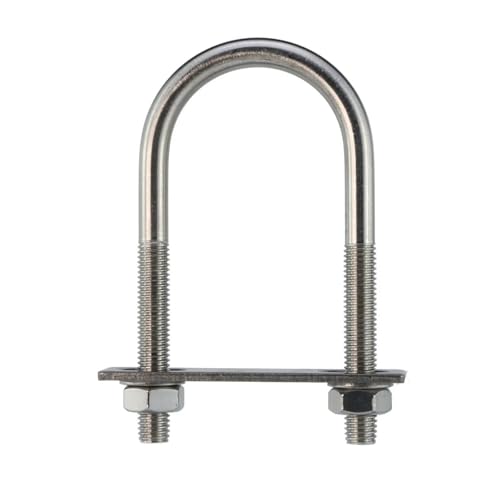 M10 M12 U-Bolzen Edelstahl-Filet-U-Clip mit Prallmutter-Kombinationsschnalle U-förmige Schraubenrohrschelle 2 Zoll Klemme für Sanitärinstallationen, Wohngebäude(M10x48x82mm 1set) von ZythrXLate