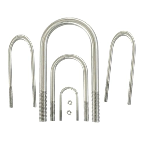 M6 M8 Edelstahl U-förmige Schnalle Bolzen U-förmige Schraube Rohrschelle U-Clip Filet U-Clip mit Prallmutter Kombination für Sanitärinstallationen, Wohngebäude(M6x20x39mm 2set) von ZythrXLate