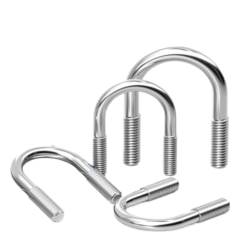 M6 M8 M10 M12 Edelstahl Rundbogen U-Bolzen U-Schraube U-förmige Klemme Rohr Rohr Befestigung Schnalle Clip Strap für Sanitärinstallationen, Wohngebäude(M6-2PCS,42mm) von ZythrXLate