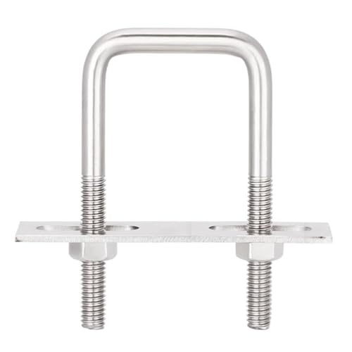 M6810 Bolzen U-Schraube Vierkantklemme Vierkantrohrklemme rechtwinkliger Bolzen mit Schallwand Vierkantklemme Edelstahl für Sanitärinstallationen, Wohngebäude(M6-30x50mm-1set) von ZythrXLate