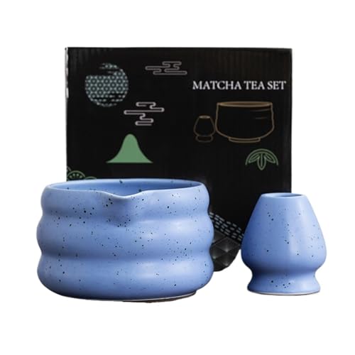 Matcha-Teeservice 2 Teile/satz Matcha Schüssel Glas Tee-Set Professionelle Werkzeug Haushalt Traditionellen Schneebesen(Blue) von ZythrXLate
