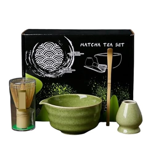 Matcha-Teeservice 4/7 Stücke Matcha-herstellungsset Matcha-Pinsel Exquisite Matcha-Schüssel-Box Mit Schneebesen Prächtige Tee-Tools(4pcs Dark Green) von ZythrXLate