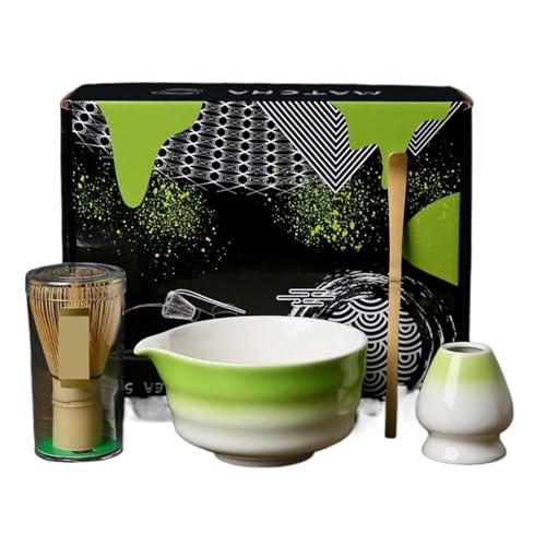Matcha-Teeservice 4/7 Stücke Matcha-herstellungsset Matcha-Pinsel Exquisite Matcha-Schüssel-Box Mit Schneebesen Prächtige Tee-Tools(4pcs Green White) von ZythrXLate