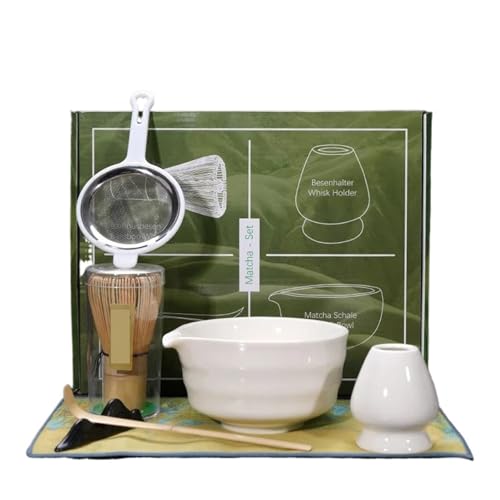 Matcha-Teeservice 4/7 Stücke Matcha-herstellungsset Matcha-Pinsel Exquisite Matcha-Schüssel-Box Mit Schneebesen Prächtige Tee-Tools(7pcs White) von ZythrXLate