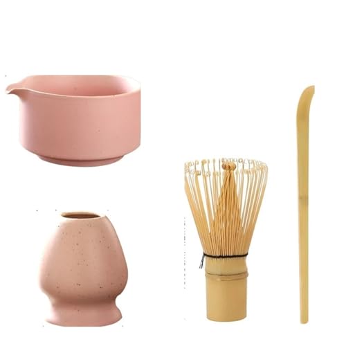 Matcha-Teeservice 4PCS Matcha Tee-Set Schneebesen Teelöffel Tee-Sets Indoor Getränke Shop Tee-, der Werkzeuge Zubehör(Pink) von ZythrXLate