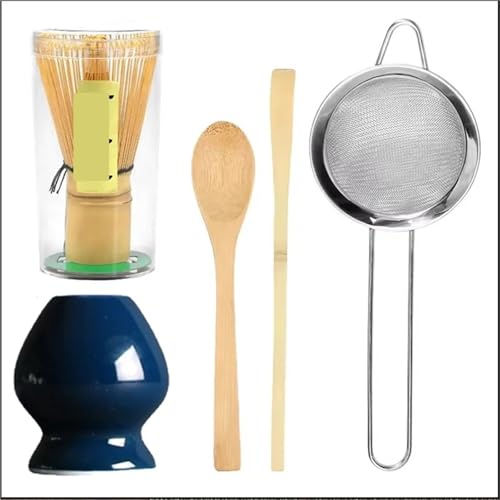 Matcha-Teeservice 5-teiliges Matcha-Tee-Set for Anfänger, Matcha-Zubereitungs-Starter-Kit mit Matcha-Schneebesen, Teeschaufel, Schneebesenhalter for die Küche(Set D) von ZythrXLate