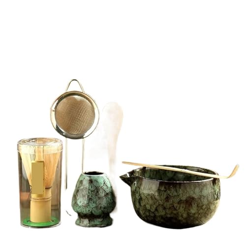 Matcha-Teeservice 6-teiliges Matcha-Mixer-Set mit Schneebesen, Matcha-Pinsel, Teelöffel, Brennofen for Getränkegeschäfte, Teezubereitungswerkzeuge, Tee-Set(Cyan 6pcs) von ZythrXLate