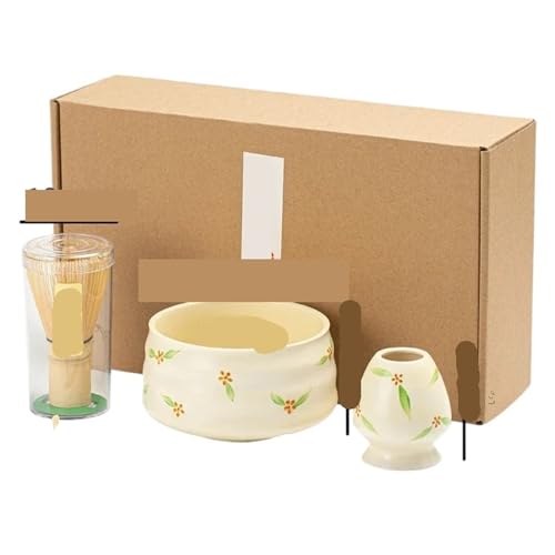 Matcha-Teeservice Ceramic Matcha Bowl Set Brushd Tea Table Accessories(White) von ZythrXLate