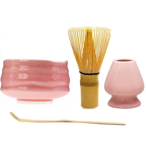 Matcha-Teeservice Keramik Rosa Matcha Schale Macha Tee Schneebesen Chawan Chasen Halter Scoop Sifter Tasse Zeremonie(Pink) von ZythrXLate