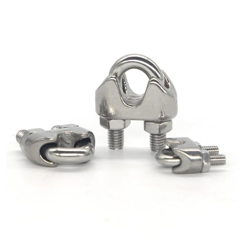 ZythrXLate 10 PCS Silber Edelstahl U-Bolzen Typ Drahtseil Clip M2 M3 M4 M5 M6 M8 M10 M12mm Klemme Bolzen Haushalt Hardware Arbeiten für Sanitärinstallationen, Wohngebäude(M10) von ZythrXLate