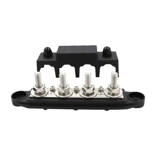 ZythrXLate 12V 250A Positiv Negativ M8 M10 Bus Bar Terminal Batterie Power Verteilung Block Mit Abdeckung for Camper Boot RV LKW für Industrie, Wohnhäuser(M8 Black) von ZythrXLate
