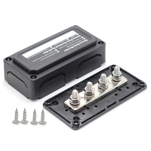 ZythrXLate 300 A 12 V DC Marine isolierter Anschlusspfosten 4 * M8 Stromverteilungs-Sammelschienen-Kastenklemmenblock for die Automobilindustrie für Industrie, Wohnhäuser(Black) von ZythrXLate