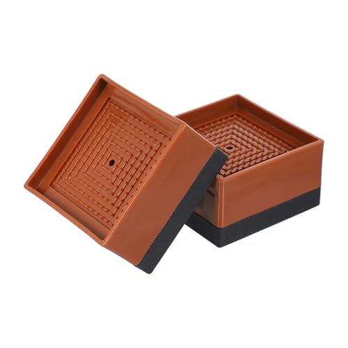 ZythrXLate 4 Pcs Bett Fuß Booster Couch Möbel Riser Sofas Platz Sofa Bein Steigleitungen Aufzüge for Kunststoff für Esszimmerstühle, Sofas(Brown8X8X8CM) von ZythrXLate